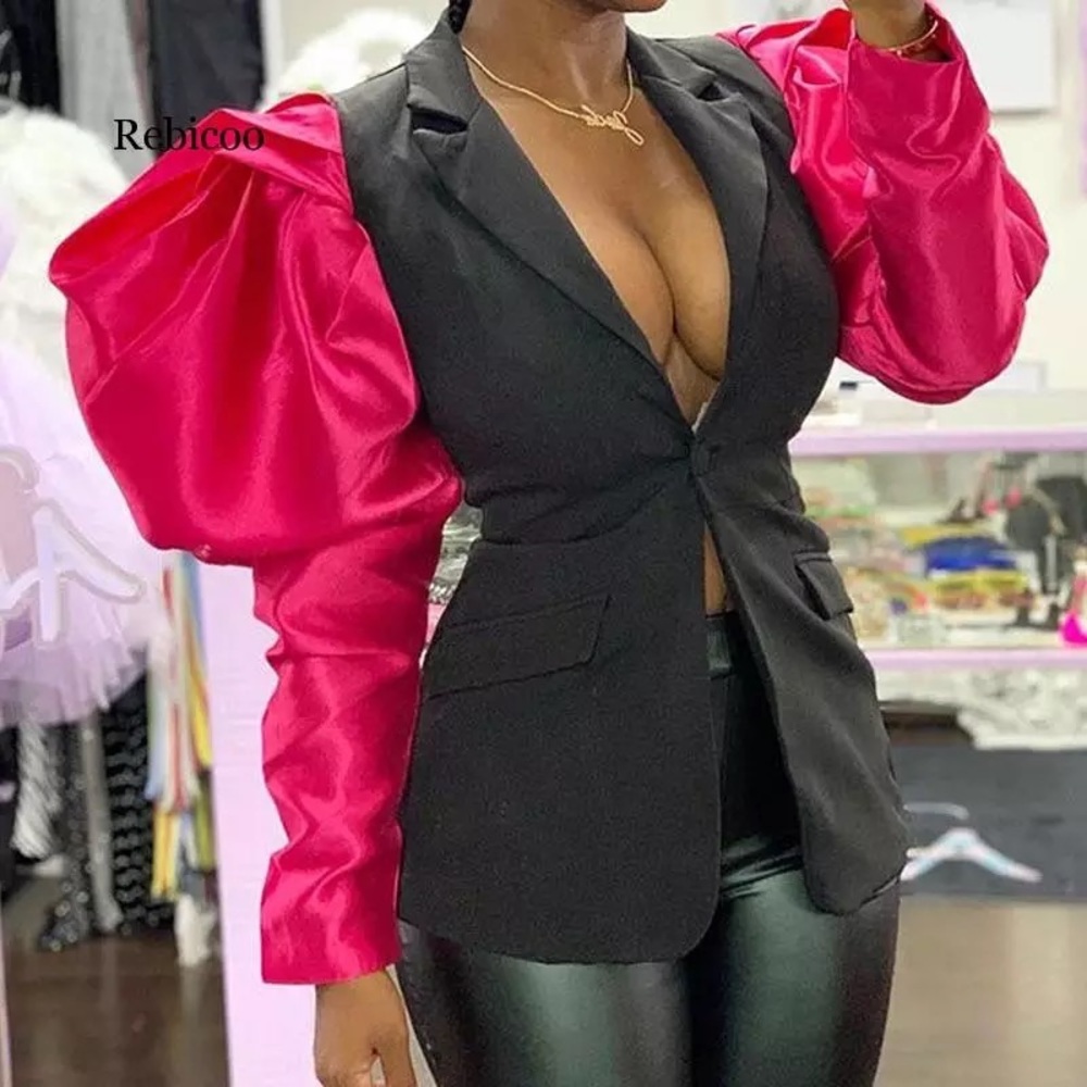 Pink sleeve blazer
